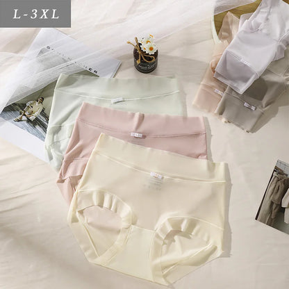 Wholesale Breathable Solid High Cut Sexy Women's Plus Size L XL 2XL 3XL Mid-Rise Slightly Transparent Underwear Panties Briefs