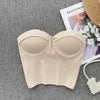 2024 Summer Sexy Crop Top Women Sleeveless Strapless Solid American Style Cami Tank Top Girls Bustier Corset Shirt Top Wholesale