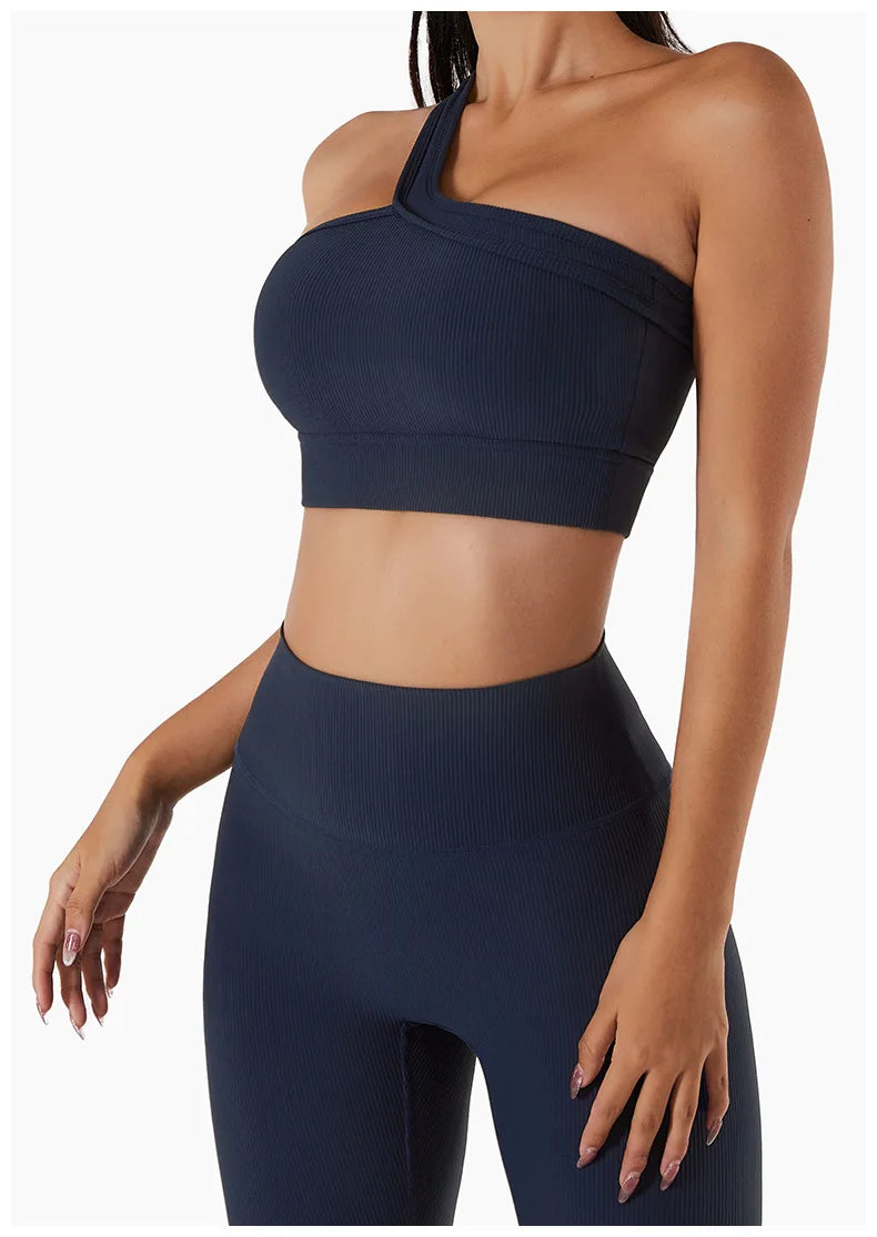 New Sexy Cross Strap Backless Plus Size Sports Bra Womens Gym Set with Seamless Thick Yoga Bra Printed Pattern Low Shipping Cost