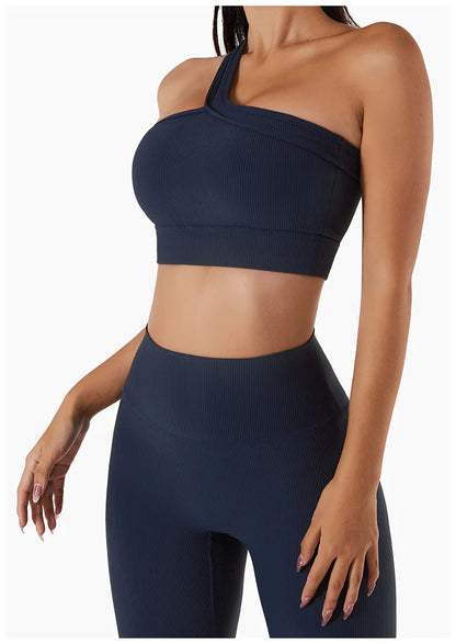 New Sexy Cross Strap Backless Plus Size Sports Bra Womens Gym Set with Seamless Thick Yoga Bra Printed Pattern Low Shipping Cost