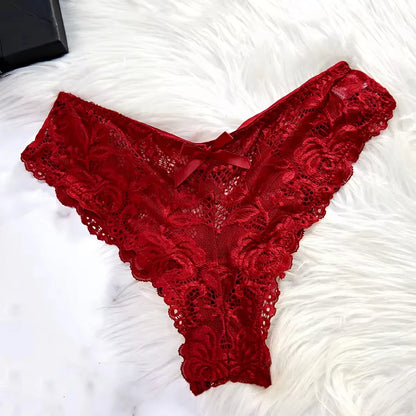 Transparent Red Sexy Lingerie Women's Underwear See Through Sleepwear Lace Nightdress and Panty Pijamas Sets Female Sexy Nighty