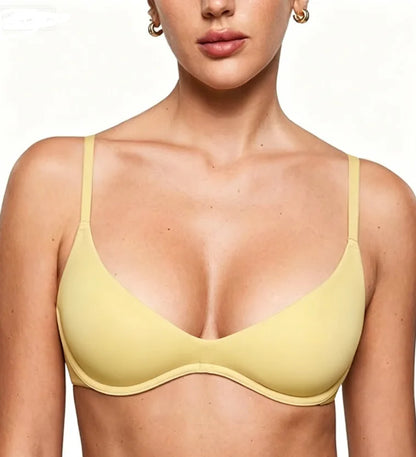 New Style Women's Comfortable and Breathable Low-cut Bra Wireless Bra with No Inner Support Band and Steel Ring Support