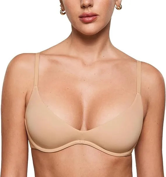 New Style Women's Comfortable and Breathable Low-cut Bra Wireless Bra with No Inner Support Band and Steel Ring Support