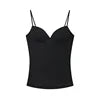ZEVITY Sexy Corset Top Women Backless Bra Crop Tank Camis Slip Tops Sleeveless Bustier Short Dobby Fabric Bow Collar Vest