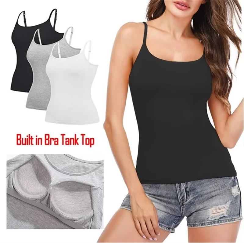 Custom S-XL Workout Fitness Casual Crop Tank Tops Women's Square Neck Sexy Spaghetti Strap Summer Breathable Quick Knitted Front