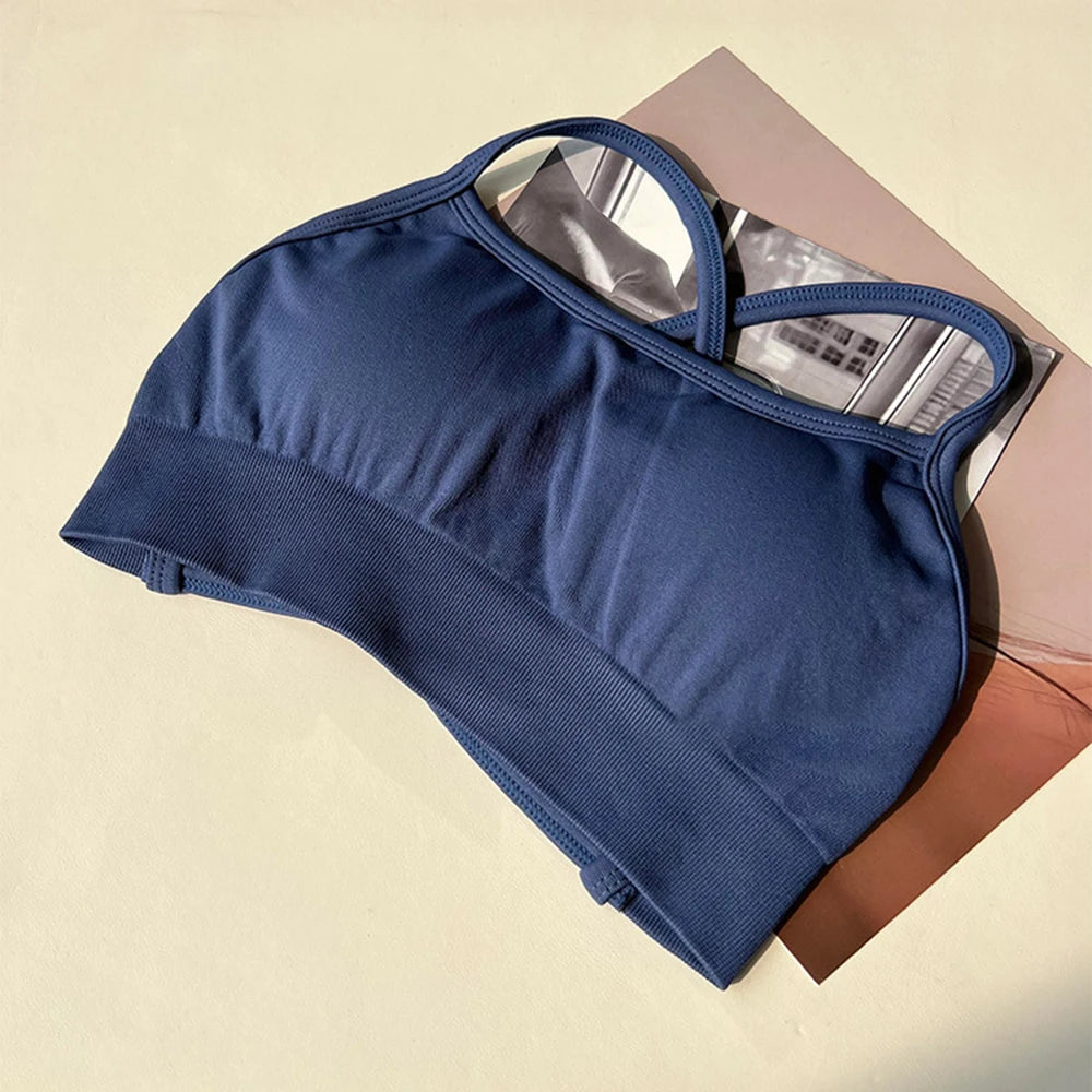 CIYING Wholesale Women Gym Workout Cross Backless Sport Bra Custom logo Seamless Yoga Gym Sports Bra for Women