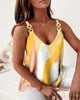 Women's Printed Cami Tank Top, 2026 Summer Sleeveless Chain Strap V-Neck Casual Blouse