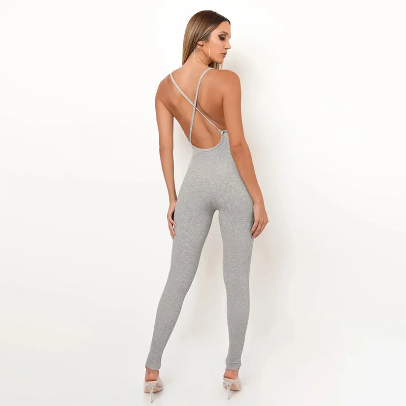 Sexy Skinny Workout Sleeveless Summer Ladies Rompers and Jumpsuits Playsuits Bodysuits