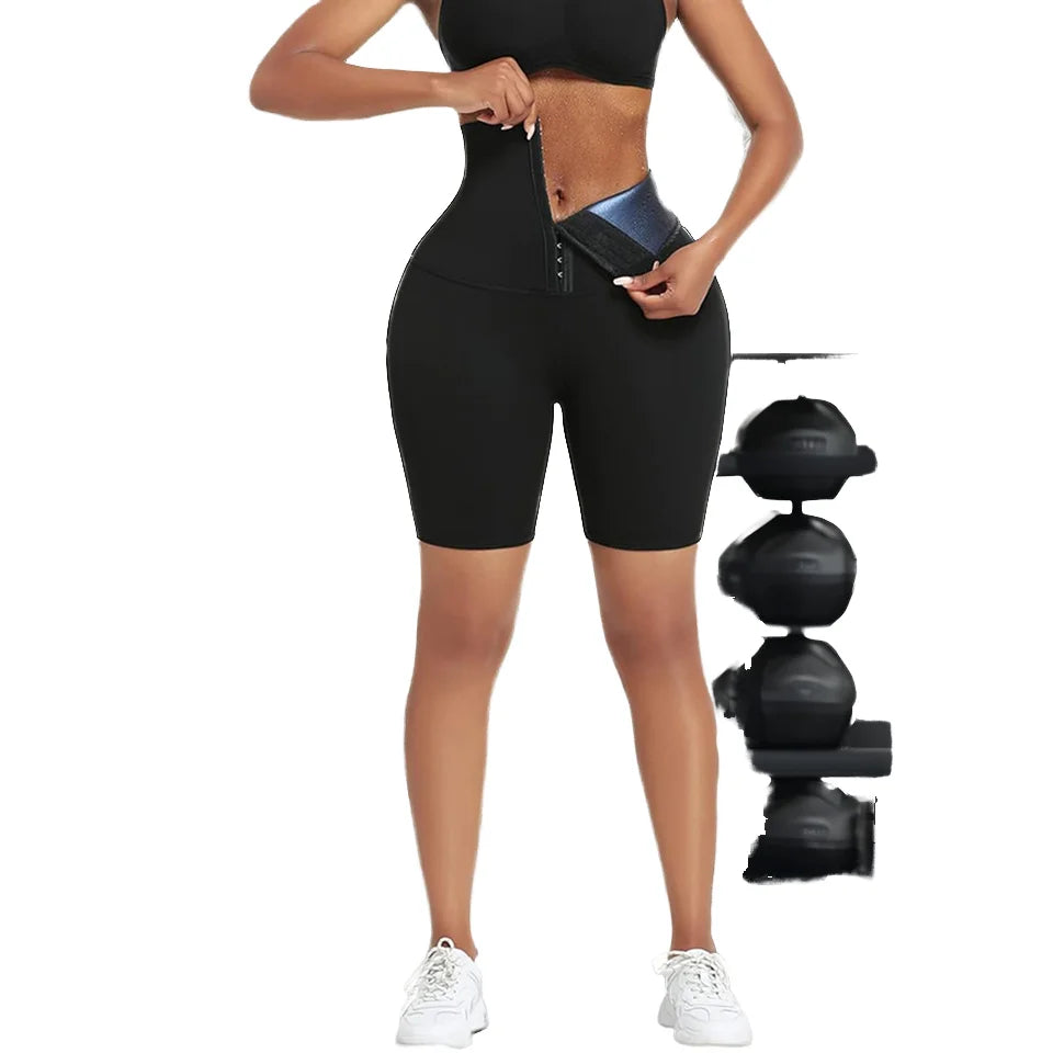 Custom High Waist Women's Elastic Training Shorts Body Shaper Biker Sweat Trainer Leggings for Home Yoga Weight Loss Sauna Pant