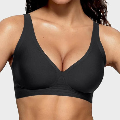 Women's Wireless Leopard Jelly Bra 3/4 Cup Seamless T-Shirt Bralette with Comfortable Support Natural Push-Up Adjustable Straps