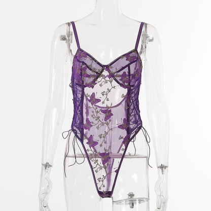 High Quality Women Sleepwear Skinny Lace Flower Embroidered Strap Lingerie for Women's Sexy Underwear Panties