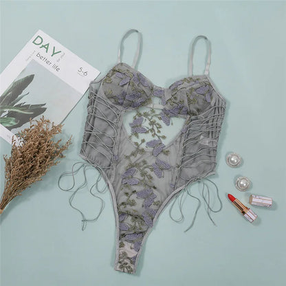 High Quality Women Sleepwear Skinny Lace Flower Embroidered Strap Lingerie for Women's Sexy Underwear Panties