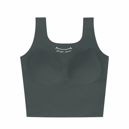Shantou Wholesale Custom logo Trend Sport Bra tank Top Fitness High Elasticity Lingerie Women's Seamless Skin Yoga Gym Vest