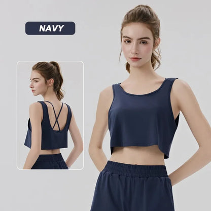 Wholesale Summer Cooling Sleeveless Leisure Crop Tops Training Comfortable Quick Dry Workout T-shirts Gym Tank Top