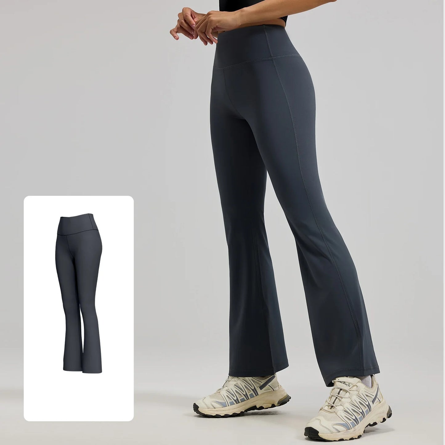 Women's XL Yoga Flared Pants High Waist Quick-Drying Breathable Hip-Lifting Wide Leg Pilates Elastic Waist Closure Solid Pattern
