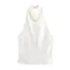 PB&ZA Women 2025 New Fashion Silk Satin Textured Neckband Tank Tops Vintage Backless Female Camis Chic Tops