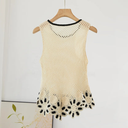 Women's Lightweight Lace Crochet Tank Top Summer Hollow Out Embroidery Sexy Cami Support ODM OEM