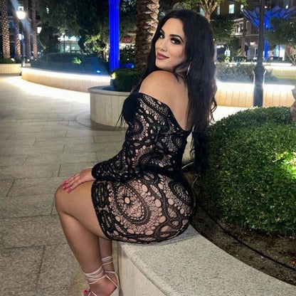 New Hot Sale Lace Sexy Lingerie Ladies Hollow Out Body Stocking Mesh Dress for Women Women's Jumpsuit