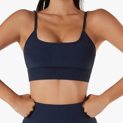 New Sexy Cross Strap Backless Plus Size Sports Bra Womens Gym Set with Seamless Thick Yoga Bra Printed Pattern Low Shipping Cost