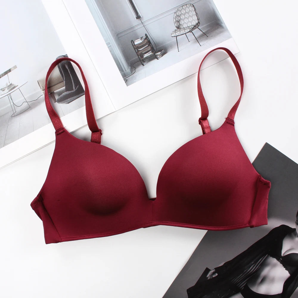 Wholesale Women Wireless Solid Color Simple Cassic T-shirt Bra