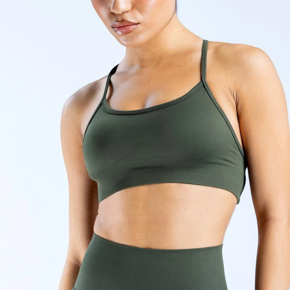 CIYING Wholesale Women Gym Workout Cross Backless Sport Bra Custom logo Seamless Yoga Gym Sports Bra for Women