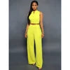 New Single-breasted Sleeveless Lapel High Waist Including Belt Women's Wide-leg Jumpsui