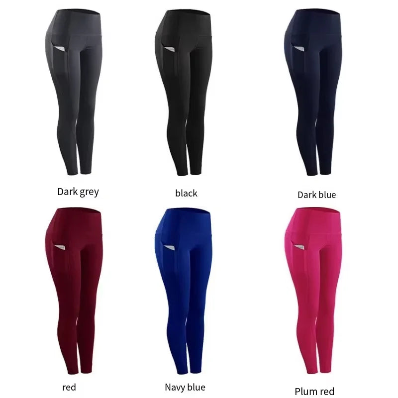 Wholesale Winter High Waisted Leggings Workout Gym Fitness Seamless Pants  Women Long Leggings with Pocket