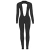 New Fall Sexy Solid Color Stretch Backless Deep v Neck Slim Long Sleeve One Pieces Jumpsuit Bodysuit