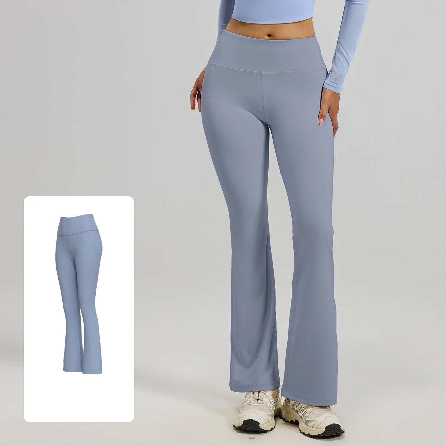 Women's XL Yoga Flared Pants High Waist Quick-Drying Breathable Hip-Lifting Wide Leg Pilates Elastic Waist Closure Solid Pattern