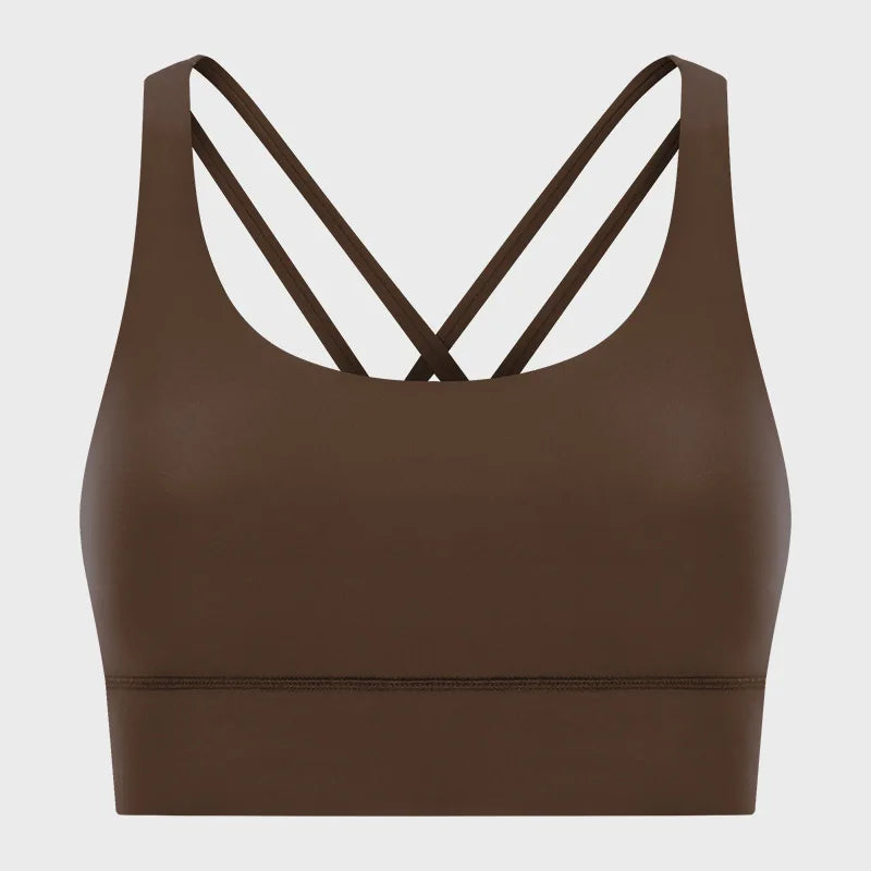 Women High Impact Fitness Yoga Wear Sexy Cross Back Sport Bra Top Fitness Wholesale