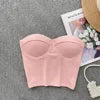 2024 Summer Sexy Crop Top Women Sleeveless Strapless Solid American Style Cami Tank Top Girls Bustier Corset Shirt Top Wholesale
