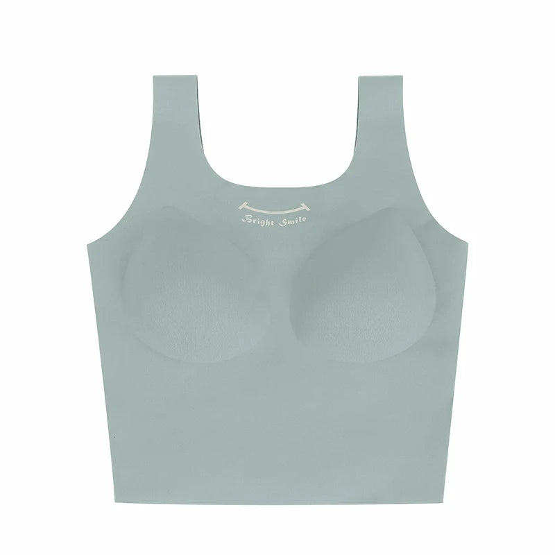 Shantou Wholesale Custom logo Trend Sport Bra tank Top Fitness High Elasticity Lingerie Women's Seamless Skin Yoga Gym Vest