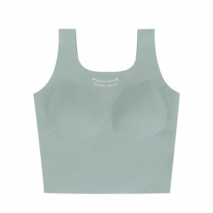 Shantou Wholesale Custom logo Trend Sport Bra tank Top Fitness High Elasticity Lingerie Women's Seamless Skin Yoga Gym Vest