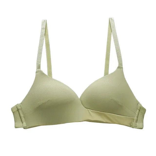 Dropshipping School Girls Fashion Simple  Solid Color Push up Wireless Adjustable T-shirt Bras Comfort Women Seamless Bra