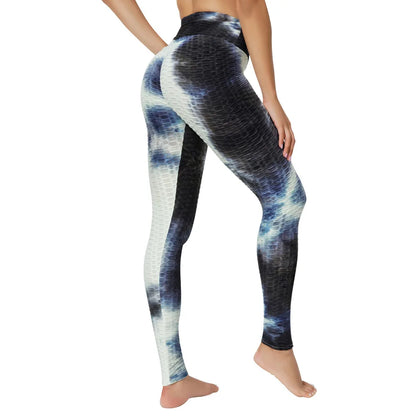 Hot Selling Tie Dye Scrunch Butt Yoga Leggings Women Push up Sports Fitness High Waist Bubble Yoga Pants Leggings