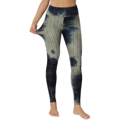 Hot Selling Tie Dye Scrunch Butt Yoga Leggings Women Push up Sports Fitness High Waist Bubble Yoga Pants Leggings