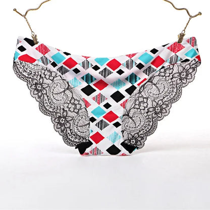 Breathable Sexy Embroidered Cotton Silk Lace Women Ladies Girls Panties Women Seamless Low Waist Briefs Underpants Factory Price