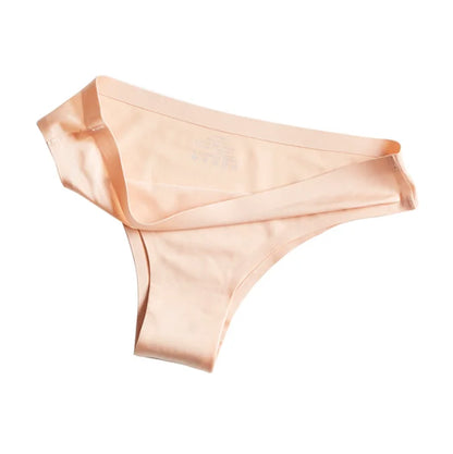Low Waist Seamless Ice Silk Nylon Panties Women Breathable Sexy Luxury Ladies Nylon Thong Brief Underpants Factory Price