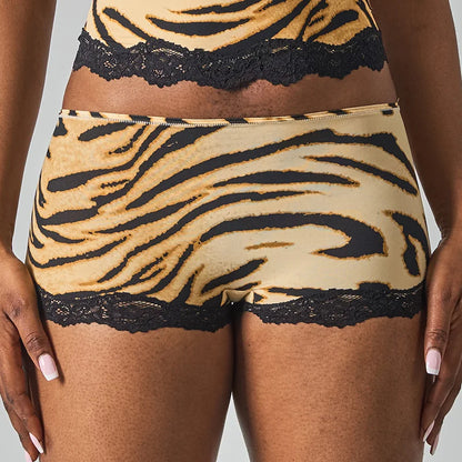 SK1226-4 Leopard Style Sexy Lace High Waist Underpants Slim Soft Feeling High Elastic Stretch Comfortable Boy Shorts