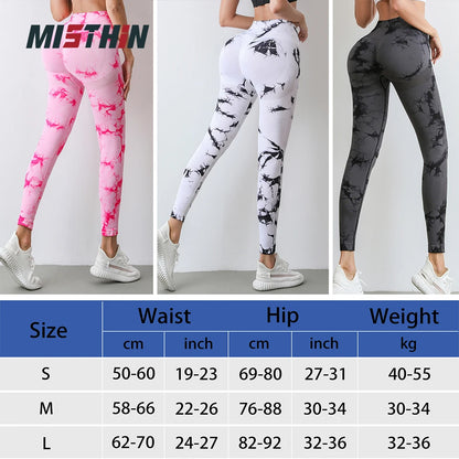 Wholesale High Waisted Seamless Booty Butt Lifting Sexy Workout Tight Women Scrunch Tie Dye Yoga Pants Leggings