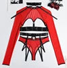 Women Sexy Fashion Lingerie Set With White Lace Straps Lingerie Corset Lace Underwire Racy Muslin Sleepwear Underwear Tops 0950
