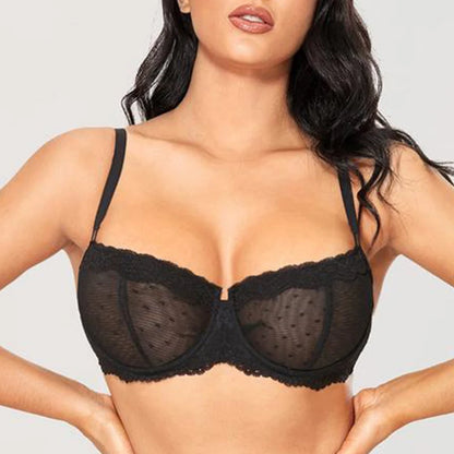 Seamless Lace Knitted Push Up Bra Women Underwire Support 3/4 Cup Breathable Quick Dry Eco-Friendly Lingerie