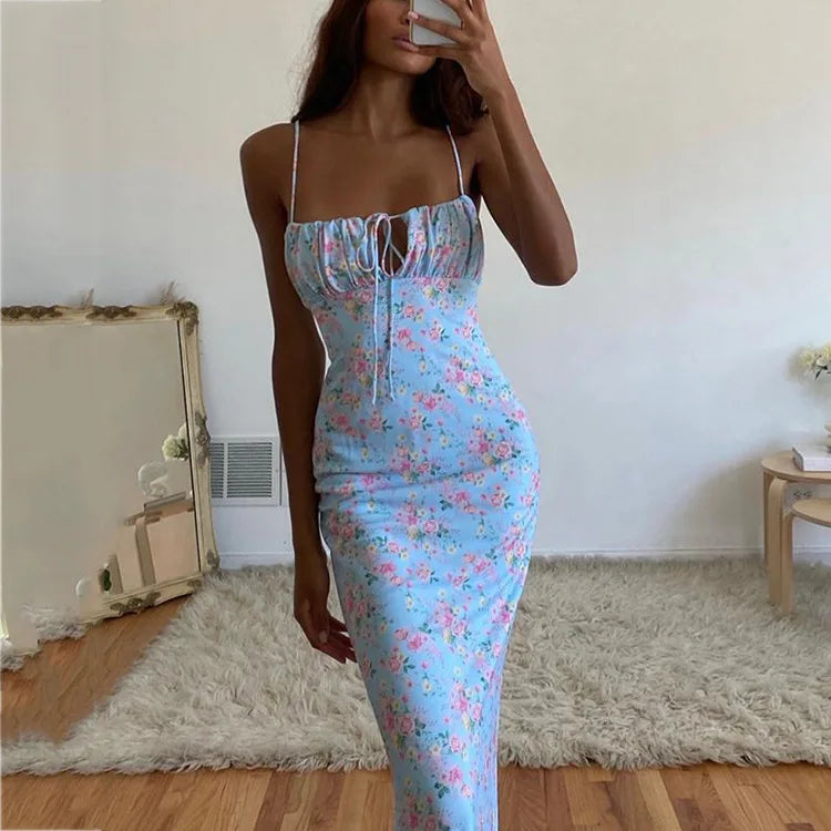 Bohemian Floral Maxi Dress for Summer Women