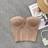 2024 Summer Sexy Crop Top Women Sleeveless Strapless Solid American Style Cami Tank Top Girls Bustier Corset Shirt Top Wholesale
