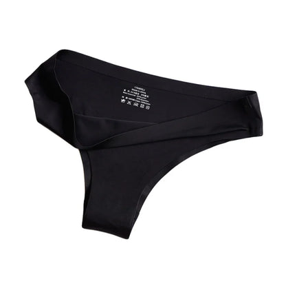 Low Waist Seamless Ice Silk Nylon Panties Women Breathable Sexy Luxury Ladies Nylon Thong Brief Underpants Factory Price