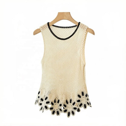 Women's Lightweight Lace Crochet Tank Top Summer Hollow Out Embroidery Sexy Cami Support ODM OEM