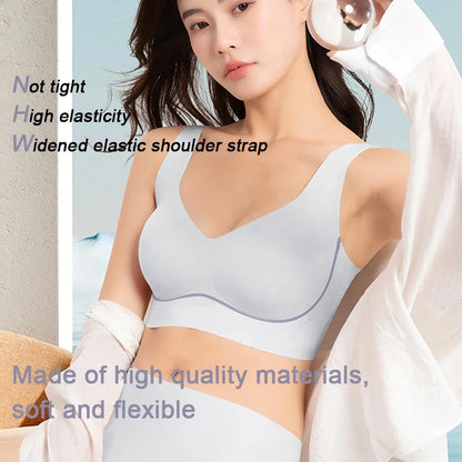 Aiermei Factory New Style Dropshipping Products Anti Droop Bra Seamless Jelly Ice Silk Bra for Women Tank Tops With Built in Bra