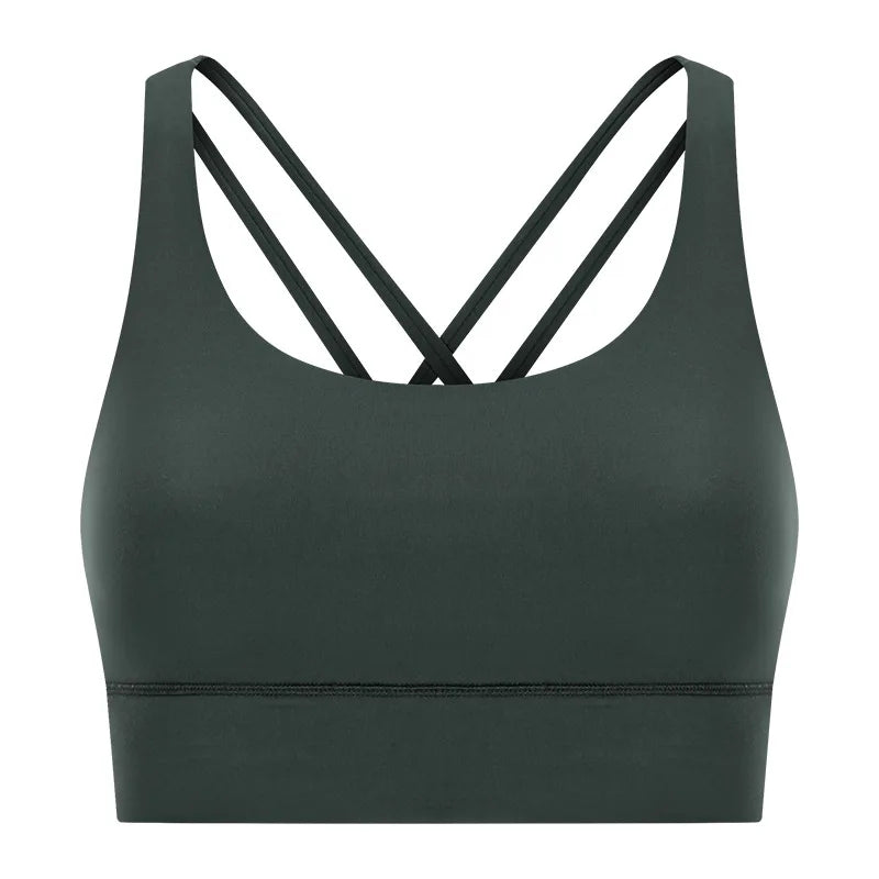 Women High Impact Fitness Yoga Wear Sexy Cross Back Sport Bra Top Fitness Wholesale