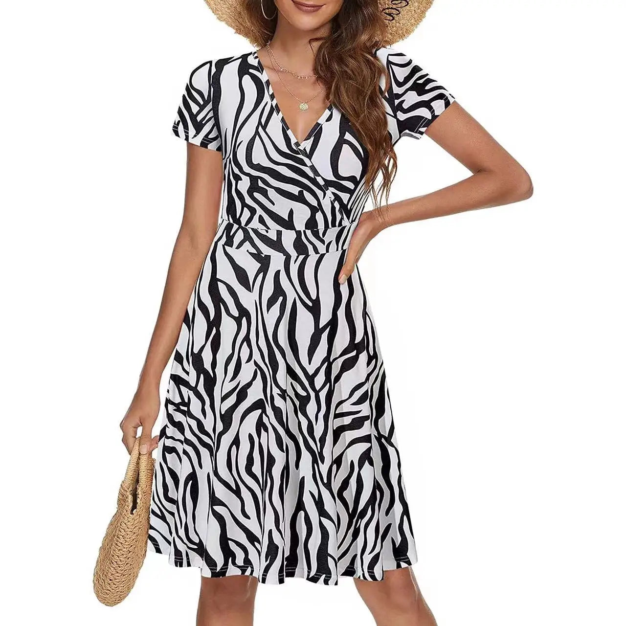 2022 Black Women's Dress Summer Beach Casual Elegant Breathable Long Dresses Woman Floral Print Elegant Dresses for Women