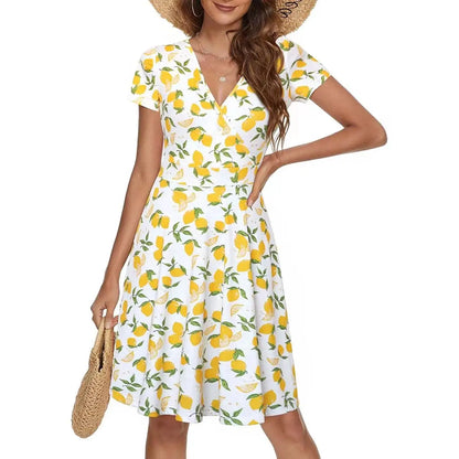 2022 Black Women's Dress Summer Beach Casual Elegant Breathable Long Dresses Woman Floral Print Elegant Dresses for Women